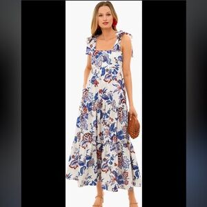 Tuckernuck Cream Heirloom Floral Cameron Dress, Size XS. Worn once!